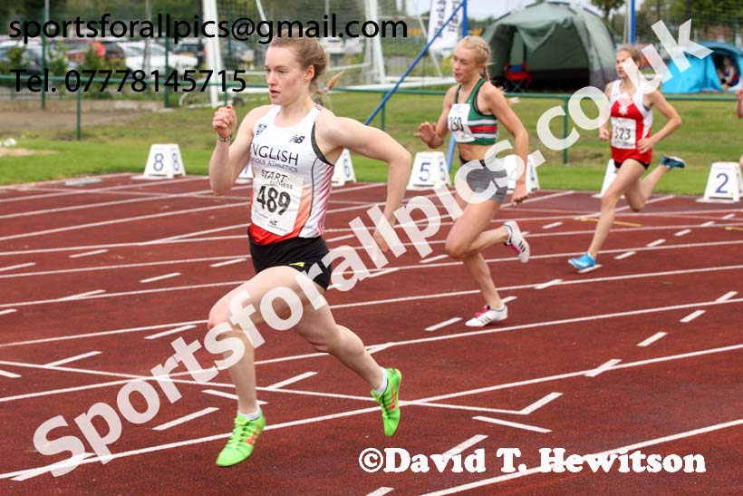 Womens under-17s 300 metres hurdles, Northern Under-17s/U-15s and U13s Champs, Leigh Sports Village, Leigh. Photo: David T. Hewitson/Sports for All Pics